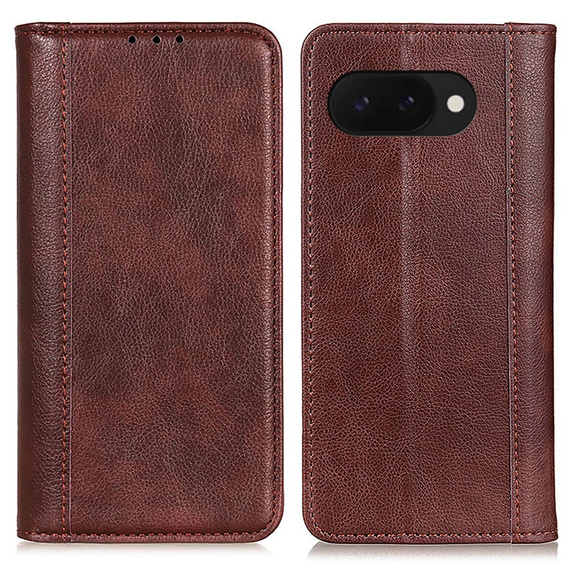 Husa cu clapetă pentru Google Pixel 9A, Split Leather, maro