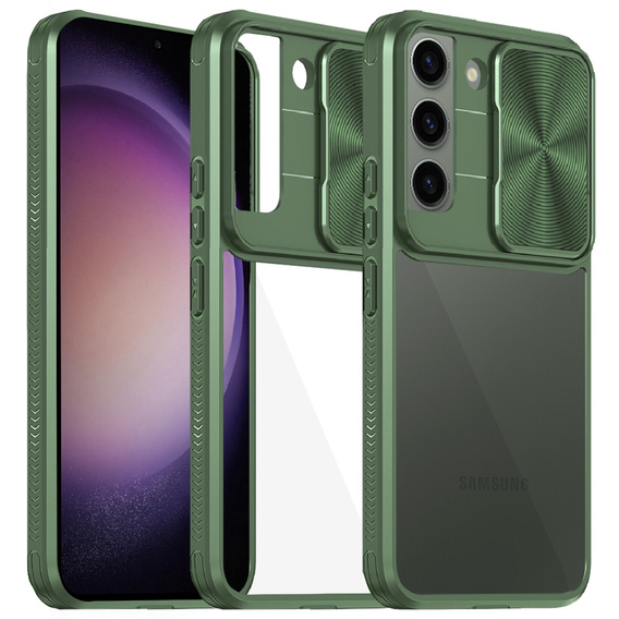 Huse pentru Samsung Galaxy S23 Plus, Slide Camera, verde