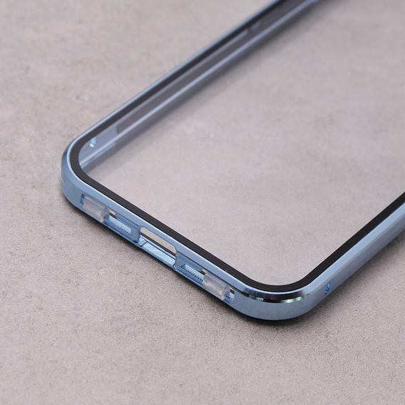 Husa pentru iPhone 13, Magnetic Dual Glass, albastru