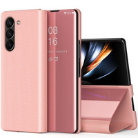 Huse pentru Samsung Galaxy Z Fold 5 5G, Clear View, roz rose gold