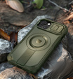 Husă blindată pentru iPhone 13 / iPhone 14, Dexnor CamProtect MagSafe, verde (Două rame)