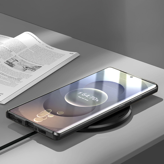 Husa pentru Samsung Galaxy S25 Ultra, Magnetic Dual Glass, negru