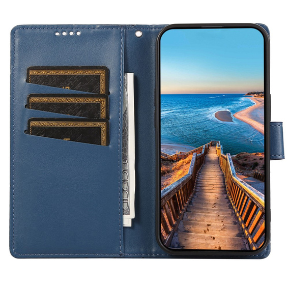 Husă cu clapetă pentru Realme 12 Pro 5G / 12 Pro+ 5G, Leather Line Wallet, albastru