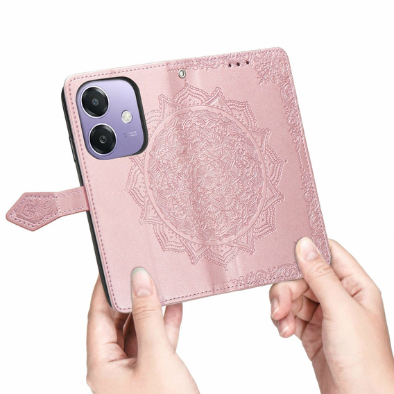 Cu clapetă pentru Oppo A40 / Oppo A40m, Mandala, roz rose gold