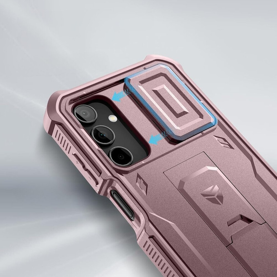 Husă blindată pentru Samsung Galaxy A15, Dexnor Full Body (Two Frames), roz