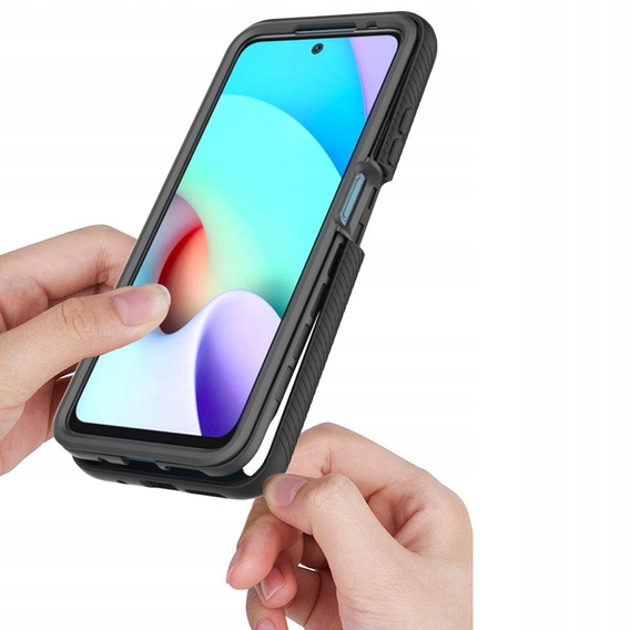 Carcasă pentru Xiaomi Redmi 10, Shockproof, cu folie, albastru
