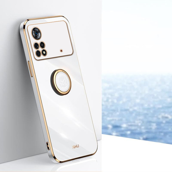 Huse pentru Xiaomi Poco M4 Pro 4G, Electro Ring, alb