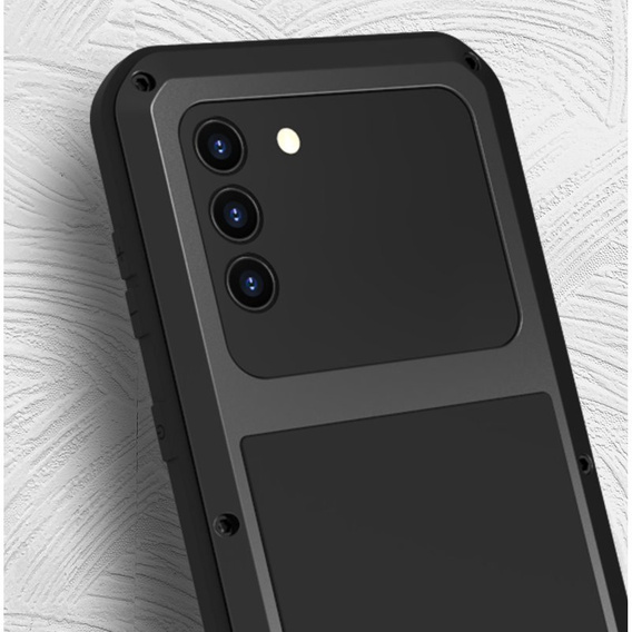 Love Mei Huse pentru Samsung Galaxy S21+ Plus, armored with glass, negru