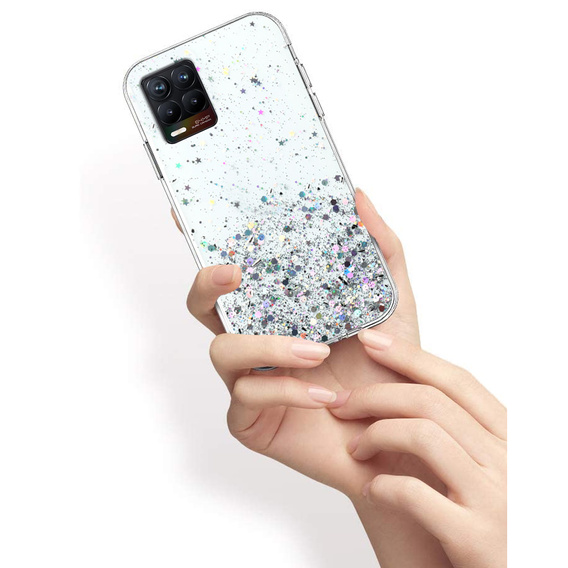 Huse pentru Realme 8 / 8 Pro, Glittery, transparentă