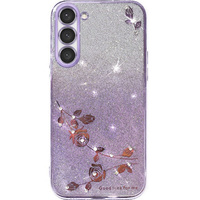 Husă pentru Samsung Galaxy S23+ Plus, Glitter Flower, violet