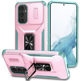 Carcasă blindată pentru Samsung Galaxy A54 5G, armată Slide Ring, roz