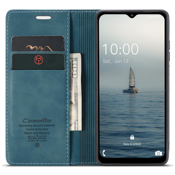 Husa CASEME pentru Samsung Galaxy A04S / A13 5G, Leather Wallet Case, verde