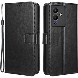 Cu clapetă pentru Infinix Note 12 5G, Crazy Horse Wallet, negru