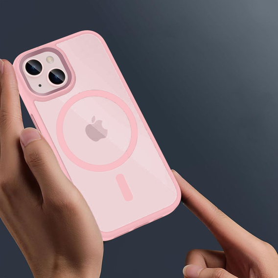 Husă pentru iPhone 13, pentru MagSafe, ERBORD Matt Case, roz + sticlă pentru ecran