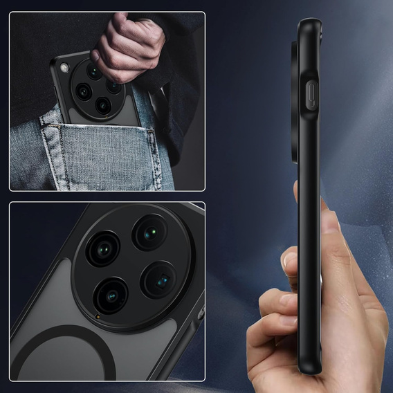 Husă pentru Oppo Find X8 Pro, pentru MagSafe, ERBORD Matt Case, negru