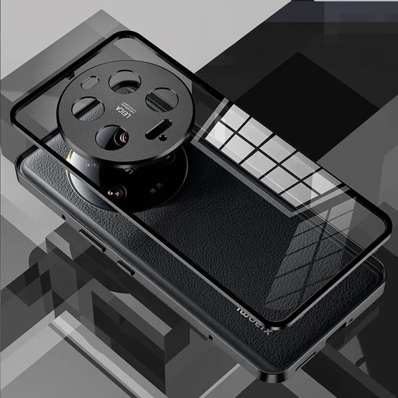 Husa pentru Xiaomi 14 Ultra, Magnetic Dual Glass, negru