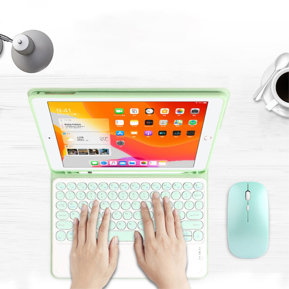 Carcasă + tastatură iPad Pro 11 2021 / 2018, iPad Air 10.9 4 2020 / 5 2022, Pen Slot, verde
