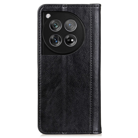 Huse pentru OnePlus 12 5G, Wallet Litchi Leather, negru