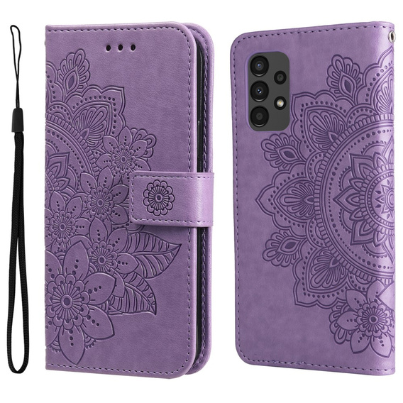 Cu clapetă pentru Samsung Galaxy A13 4G, Mandala Flower, violet