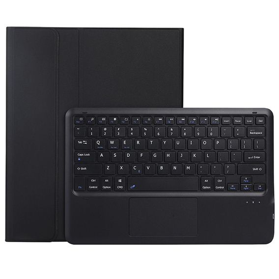 Carcasă + tastatură Samsung Galaxy Tab S9+, Leather Pen Slot TouchPad, negru