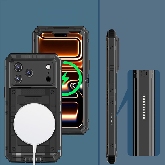 Carcasă impermeabilă IP68 pentru iPhone 17 Pro, negru