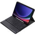 Carcasă + tastatură Samsung Galaxy Tab S9+, Leather Pen Slot, negru