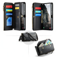 Husă CASEME pentru Samsung Galaxy A56 5G, RFID Leather Wallet, cu curea de umăr, negru