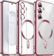 Husă pentru Samsung Galaxy S25+ Plus, Electro MagSafe, roz rose gold + Sticlă pentru ecran