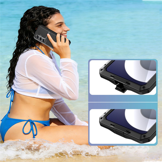 Carcasă blindată cu sticlă încorporată pentru Samsung Galaxy S26, negru