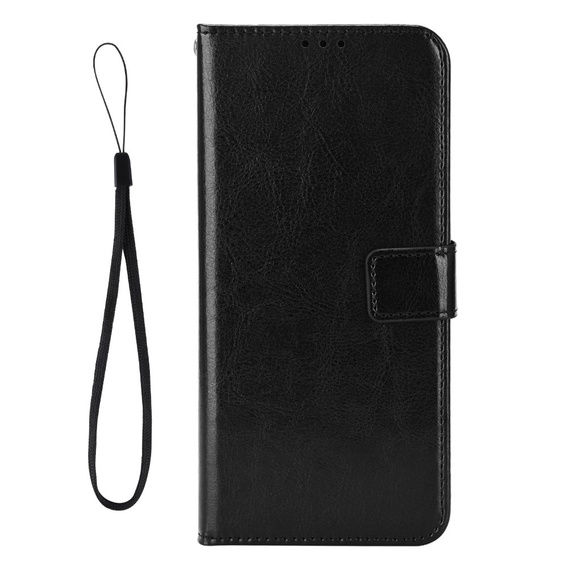 Cu clapetă pentru Infinix Hot 50 4G, Crazy Horse Wallet, negru