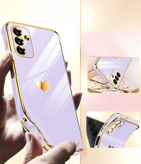 Carcasa pentru Samsung Galaxy A26, Electro heart, violet + sticlă 9H