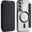 Cu clapetă pentru Samsung Galaxy S22 5G, RFID Wallet MagSafe CamShield, negru