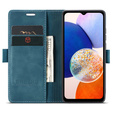 Husă pentru Samsung Galaxy A14 4G/5G, ERBORD Vintage, portofel cu clapetă, albastru