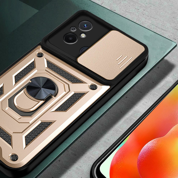 Husă blindată pentru Xiaomi Redmi 12C, CamShield Slide, de aur