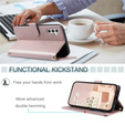 Husă cu clapetă pentru Samsung Galaxy S25 FE, Rhombus Crossbody Leather, roz rose gold