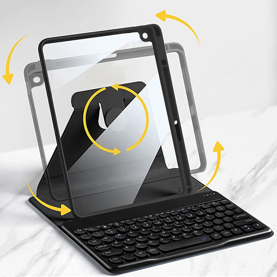 Carcasă + tastatură iPad 10.2 2021 / 2020 / 2019 7/8/9 gen, negru