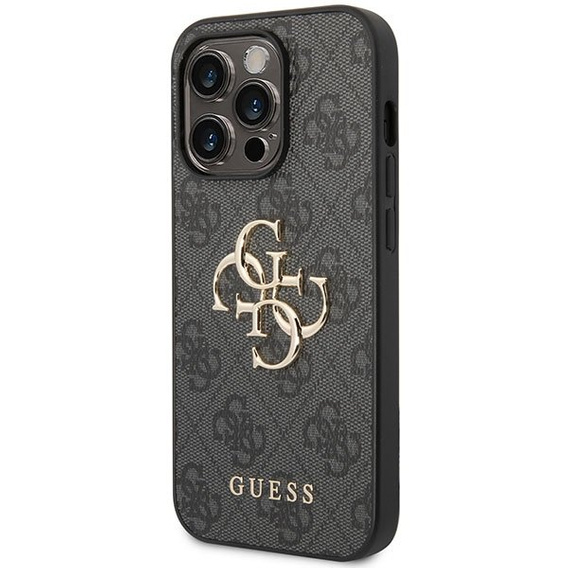 GUESS Huse pentru iPhone 15 Pro Max, 4G Big Metal Logo, gri