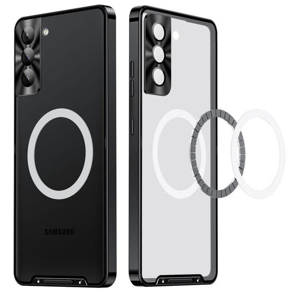Carcasă de protecție pentru camera foto pentru Samsung Galaxy S21+ Plus, CamShield MagSafe, transparent / negru