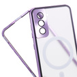 Carcasa Magnetic Dual Glass MagSafe pentru Samsung Galaxy S21, violet