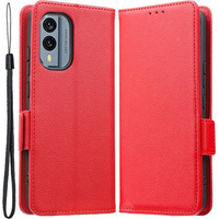 Cu clapetă pentru Nokia X30 5G, Wallet Litchi Magnet Case, roșu