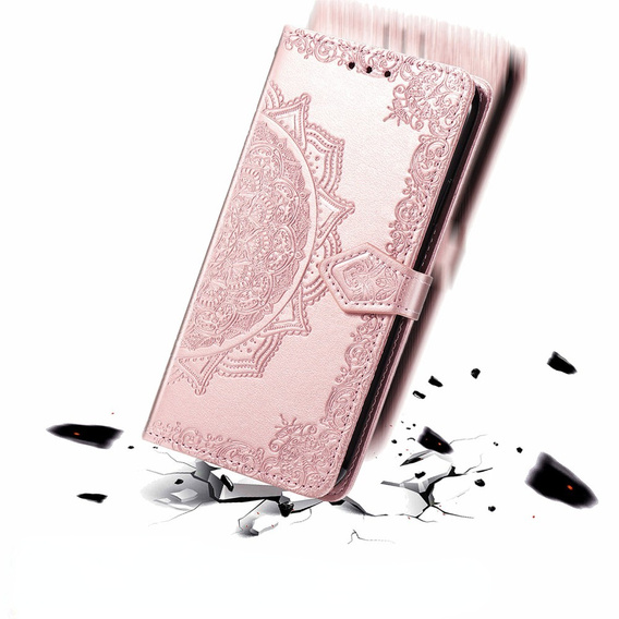 Cu clapetă pentru Realme C61, Mandala, roz rose gold