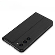 Cu clapetă pentru Samsung Galaxy S23, GKK Leather, carbon negru