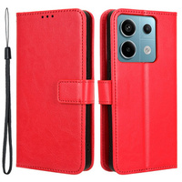 Cu clapetă pentru Xiaomi Redmi Note 13 Pro 5G, Crazy Horse Wallet, roșu