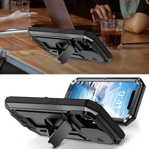 Husă blindată pentru iPhone 16E, R-JUST, negru