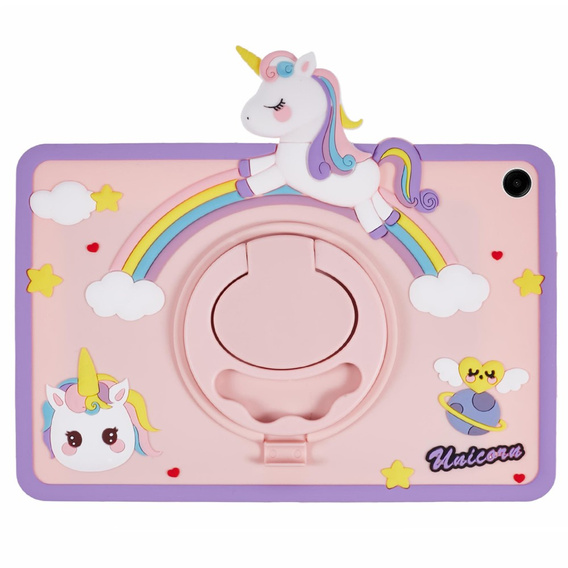 Husă pentru copii pentru Samsung Galaxy Tab A11 Plus / A9 Plus, Cute Patterns, cu suport, roz