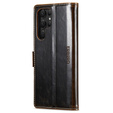 Cu clapetă pentru Samsung Galaxy S23 Ultra, ERBORD Waxy Wallet, maro