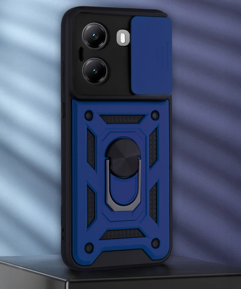 Husă blindată pentru Xiaomi Poco X7 Pro 5G, CamShield Slide, albastru