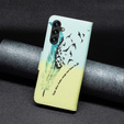 Cu clapetă pentru Samsung Galaxy A05s, Wallet, Feather, albastru