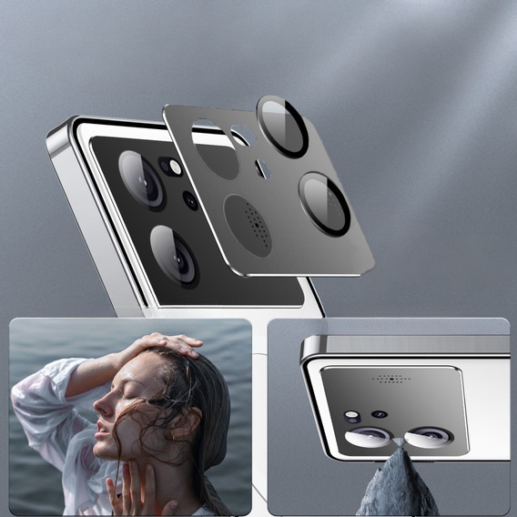 Carcasă de protecție pentru camera foto pentru Xiaomi 13T / 13T Pro, CamShield MagSafe, transparent / argintiu