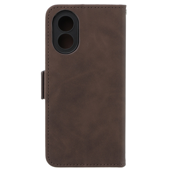 Cu clapetă pentru Oppo A38 4G / Oppo A18 4G, Card Slot, maro